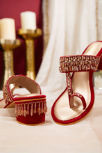 Load image into Gallery viewer, Zahra Red Block Heels