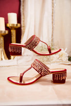 Load image into Gallery viewer, Zahra Red Block Heels
