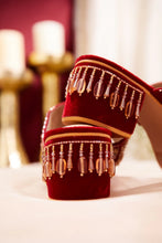 Load image into Gallery viewer, Zahra Red Block Heels