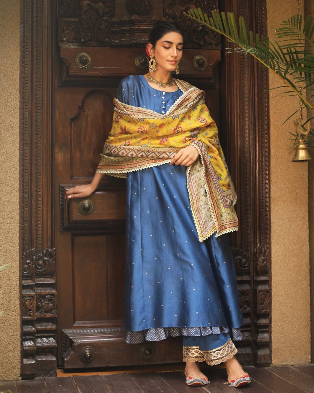 (Pre Order) Caspara Set - Indigo and Haldi Yellow